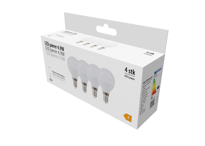 LED-pære krone 4,9 W E14 4-pk.